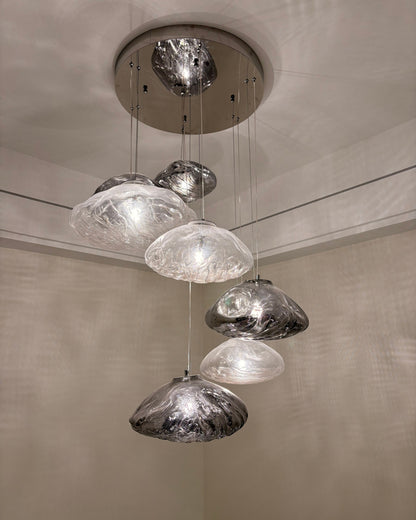 WOMO Cascading Blown Glass Pendant Chandelier-WM2101b