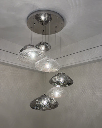 WOMO Cascading Blown Glass Pendant Chandelier-WM2101b