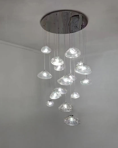 WOMO Cascading Blown Glass Pendant Chandelier-WM2101b