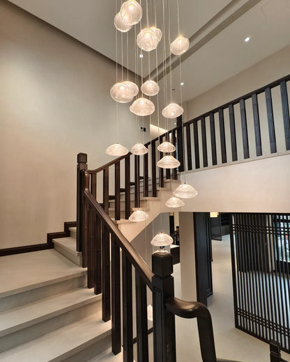 WOMO Cascading Blown Glass Pendant Chandelier-WM2101b