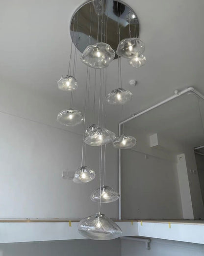 WOMO Cascading Blown Glass Pendant Chandelier-WM2101b