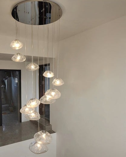 WOMO Cascading Blown Glass Pendant Chandelier-WM2101b