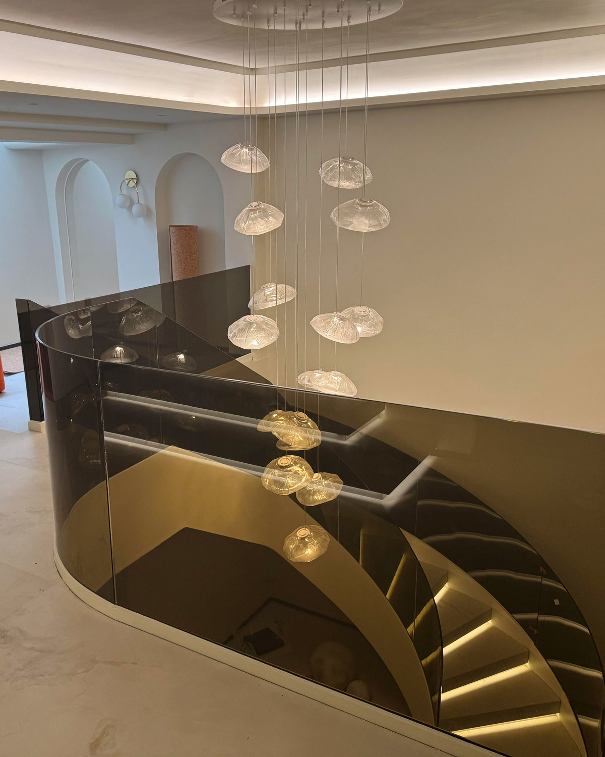 WOMO Pendant Light Chandelier Colorful Glass Stairwell-WM2101b