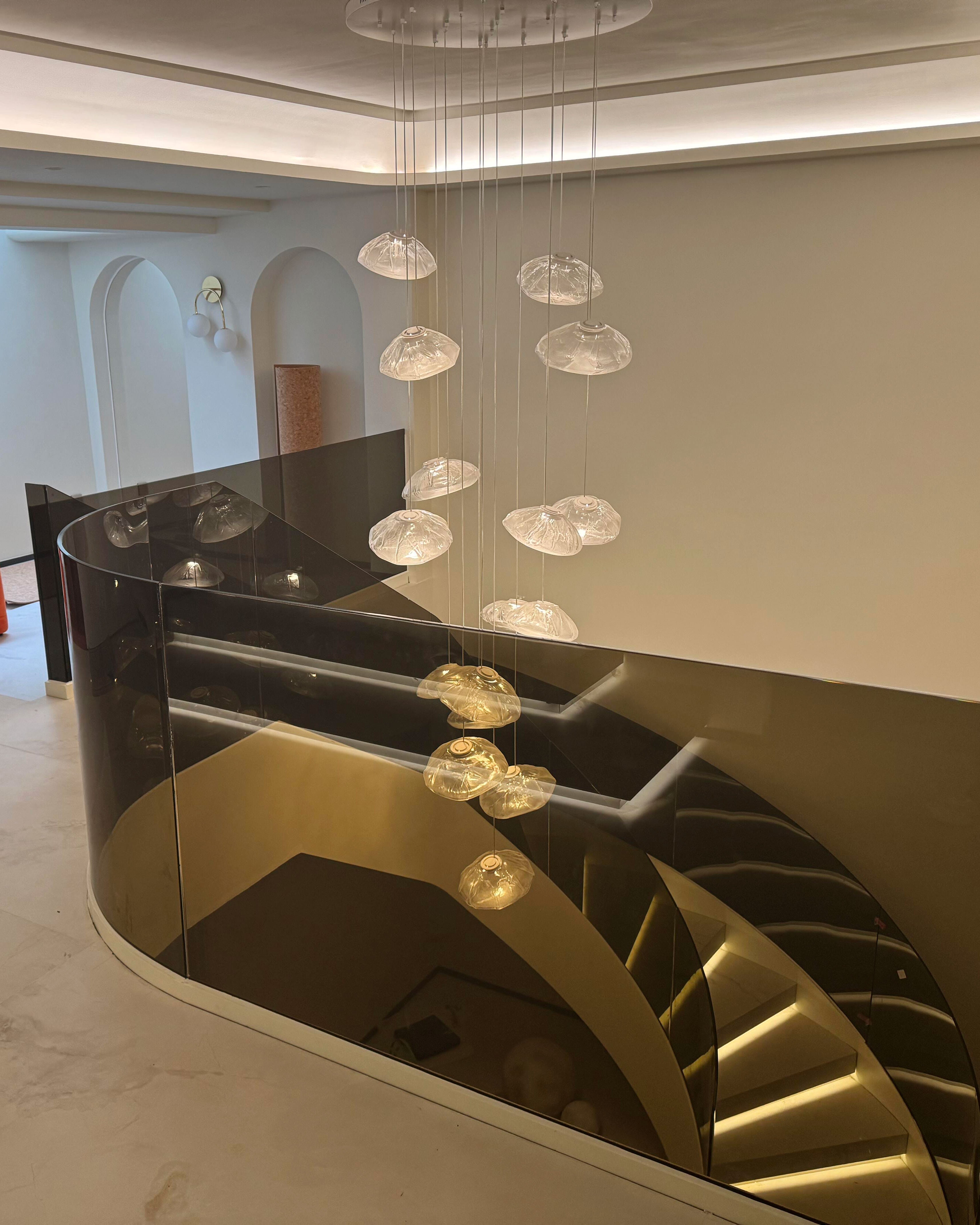 WOMO Pendant Light Chandelier Colorful Glass Stairwell-WM2101b