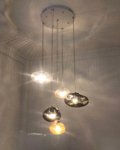 WOMO Cascading Blown Glass Pendant Chandelier-WM2101b