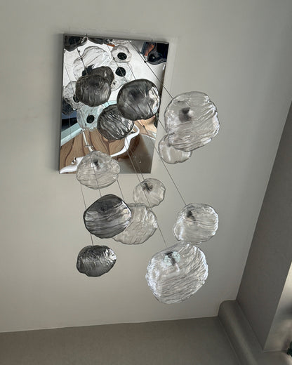 WOMO Cascading Blown Glass Pendant Chandelier-WM2101b