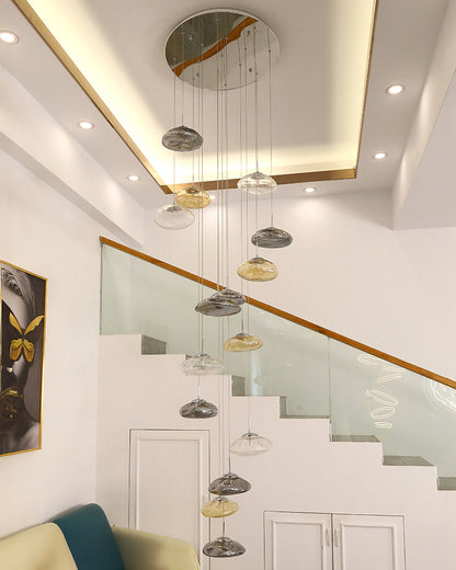 WOMO Cascading Blown Glass Pendant Chandelier-WM2101b