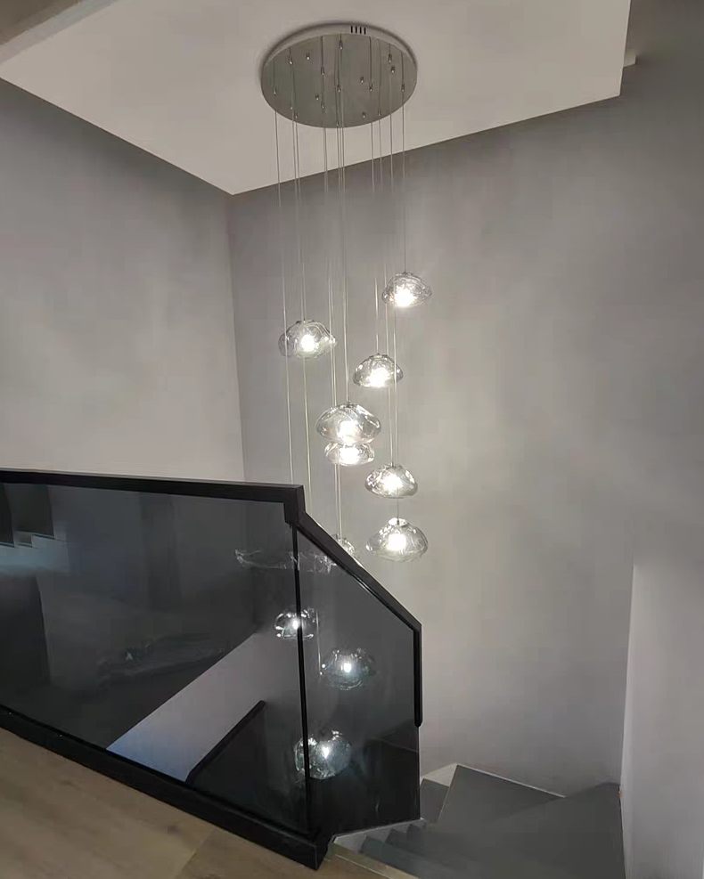 WOMO Cascading Blown Glass Pendant Chandelier-WM2101b