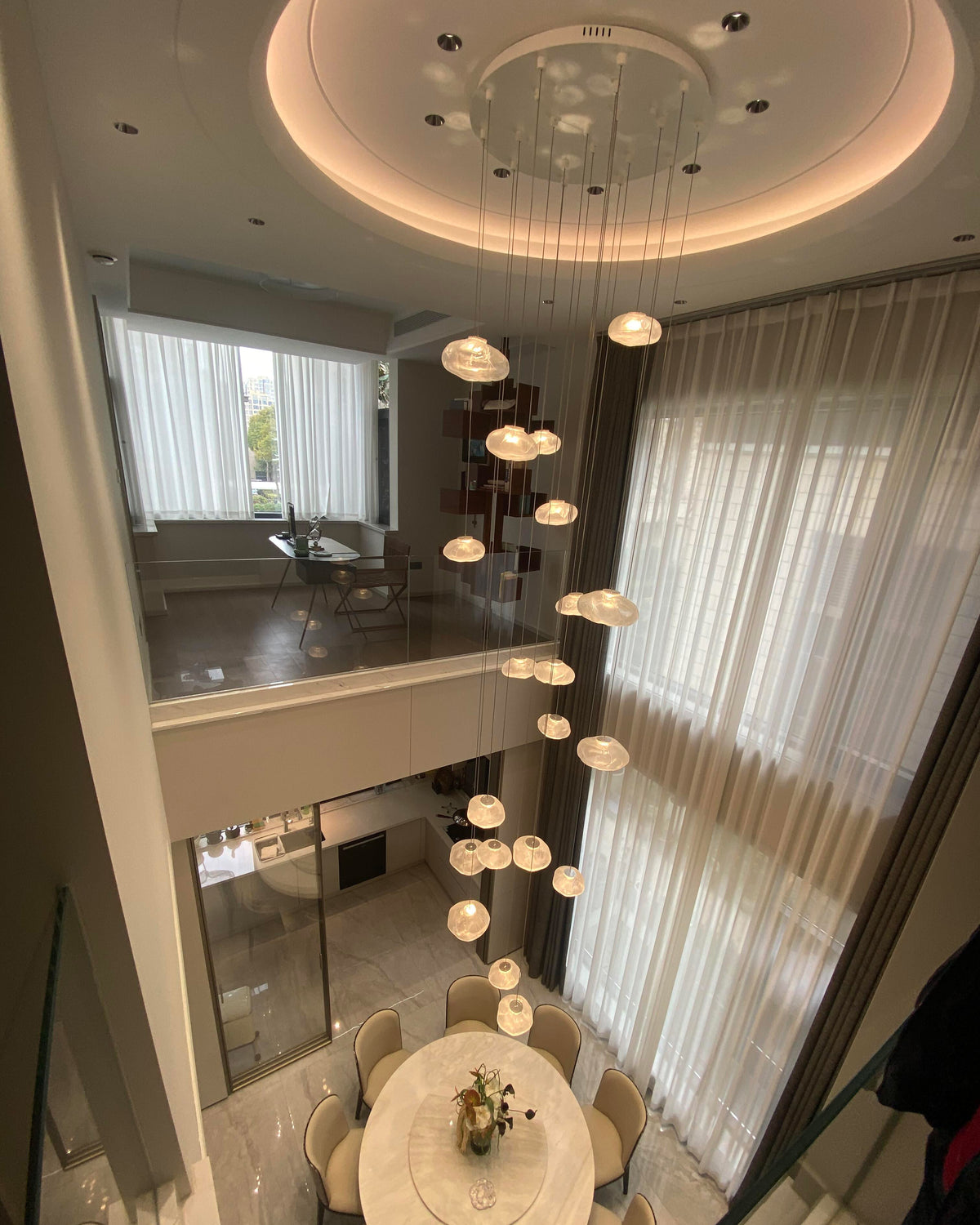 WOMO Pendant Light Chandelier Colorful Glass Stairwell-WM2101b
