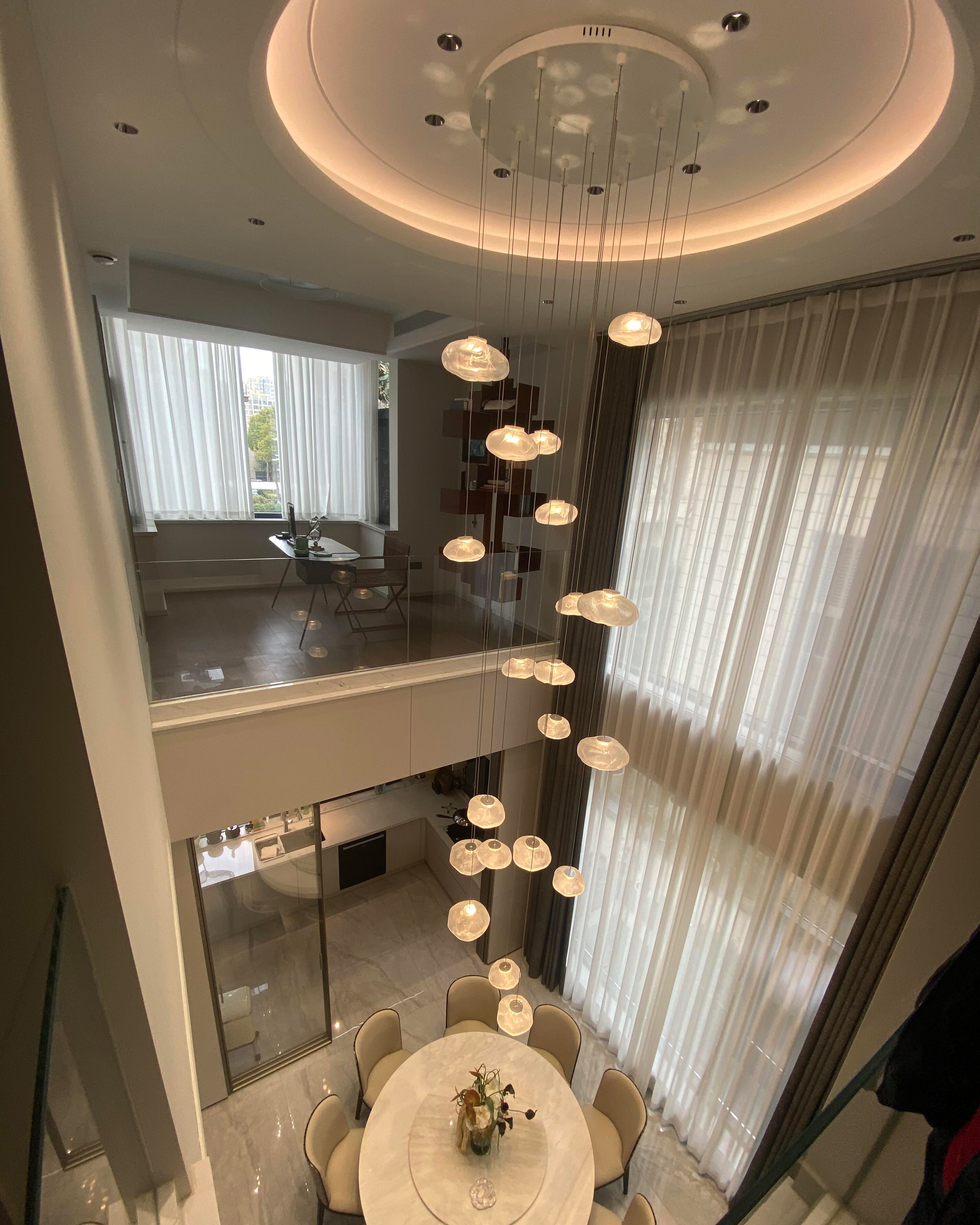 WOMO Pendant Light Chandelier Colorful Glass Stairwell-WM2101b