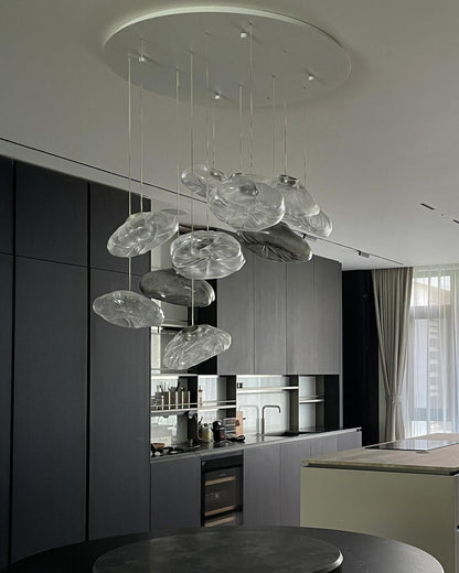 WOMO Cascading Blown Glass Pendant Chandelier-WM2101b