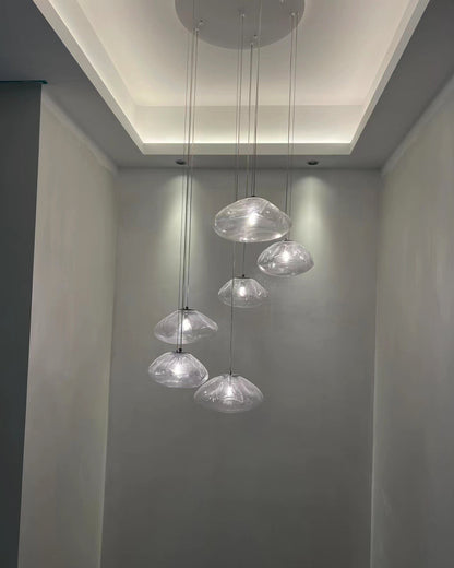 WOMO Cascading Blown Glass Pendant Chandelier-WM2101b