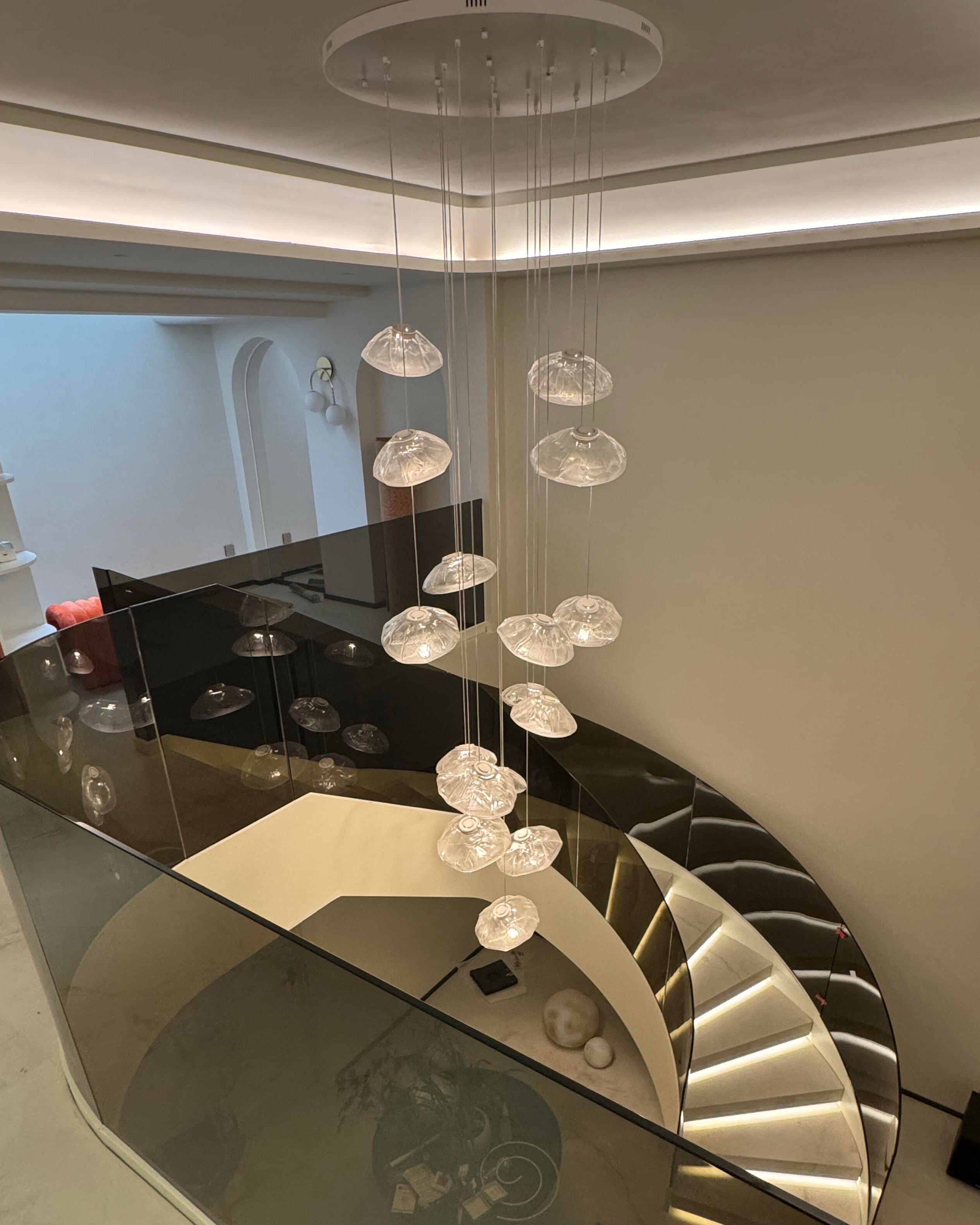 WOMO Pendant Light Chandelier Colorful Glass Stairwell-WM2101b