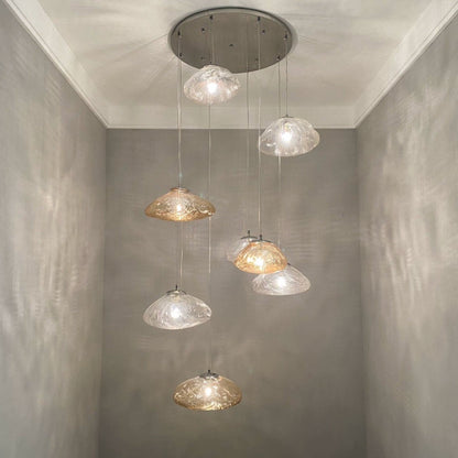WOMO Cascading Blown Glass Pendant Chandelier-WM2101b