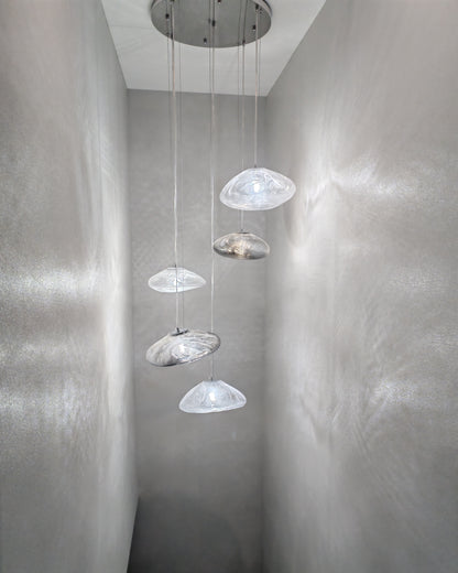 WOMO Cascading Blown Glass Pendant Chandelier-WM2101b