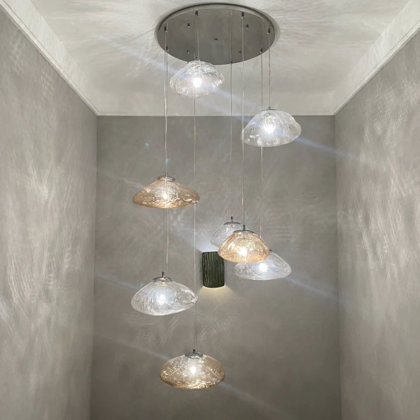 WOMO Pendant Light Chandelier Colorful Glass Stairwell-WM2101b