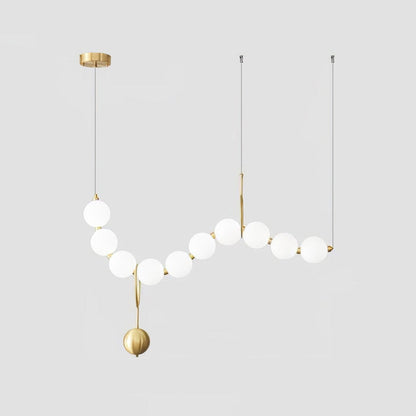 WOMO Pearl Brass Globe Dining Room Chandelier-WM2102a