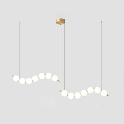 WOMO Pearl Globe Brass Dining Room Chandelier-WM2102d