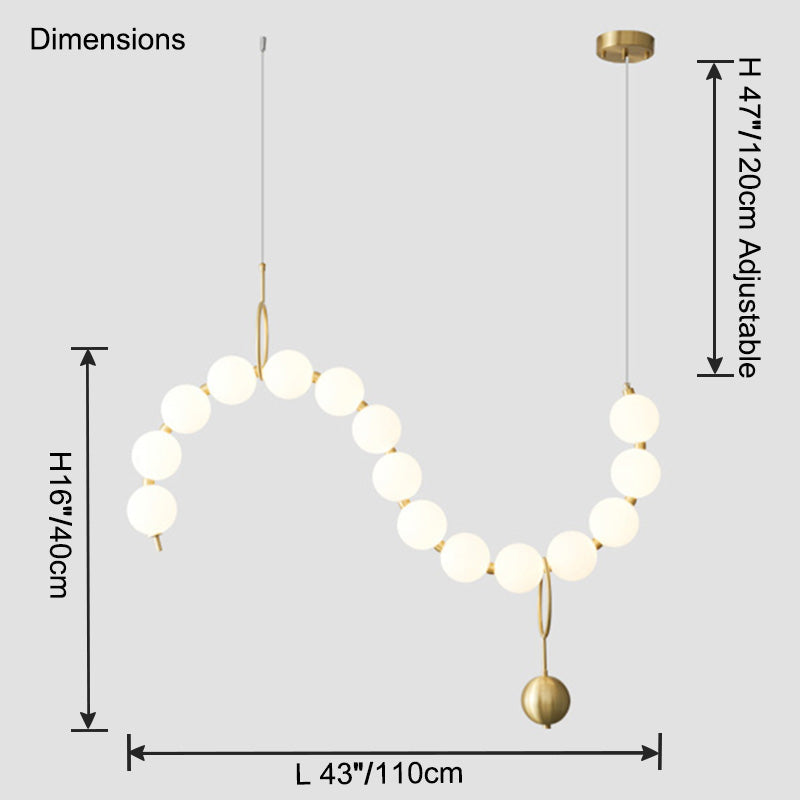 WOMO Lustre français élégant en perles pour table à manger-WM2102c