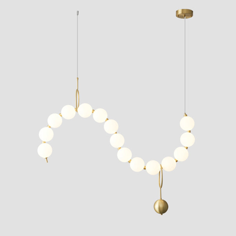 WOMO Lustre français élégant en perles pour table à manger-WM2102c