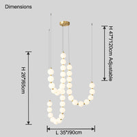 WOMO Pearls Elegant Pendant Light Chandelier for High Ceilings - WM2102e
