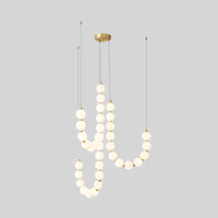 WOMO Pearls Elegant Pendant Light Chandelier for High Ceilings - WM2102e