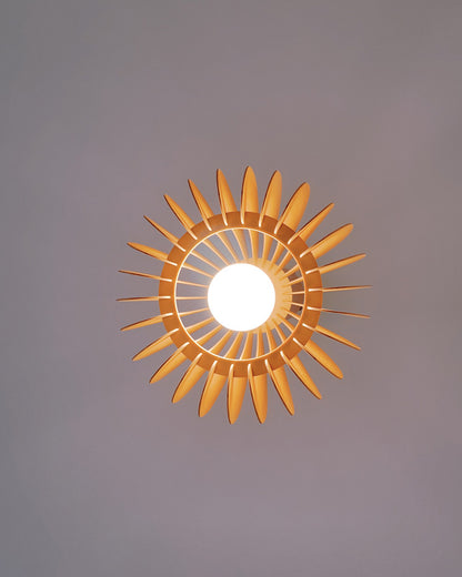 WOMO Pumpkin Wood Pendant Light-WM2105
