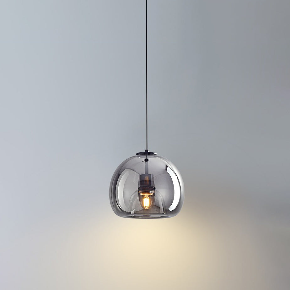 WOMO Pendelleuchte aus geblasenem Rauchglas/Bernsteinglas-WM2108