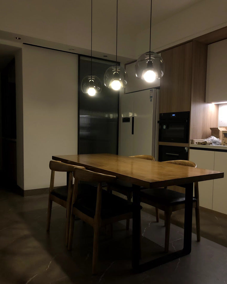 WOMO Pendelleuchte aus geblasenem Rauchglas/Bernsteinglas-WM2108