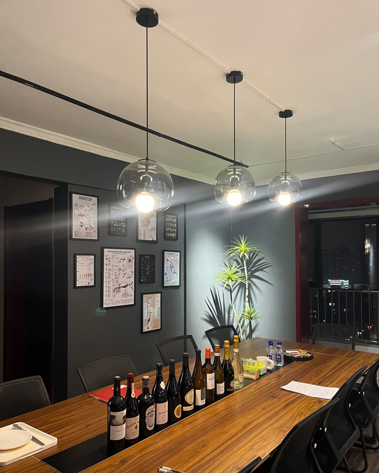 WOMO Pendelleuchte aus geblasenem Rauchglas/Bernsteinglas-WM2108