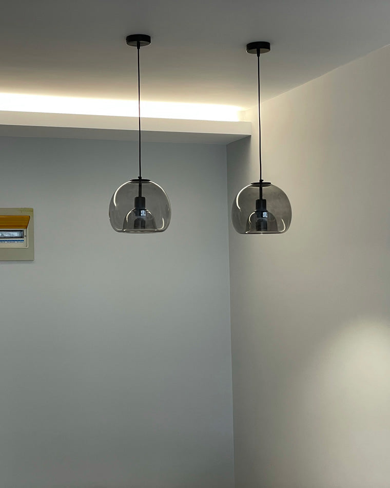 WOMO Pendelleuchte aus geblasenem Rauchglas/Bernsteinglas-WM2108