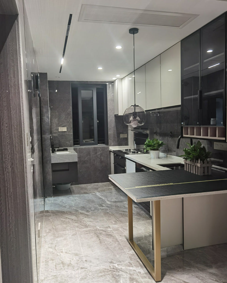 WOMO Pendelleuchte aus geblasenem Rauchglas/Bernsteinglas-WM2108