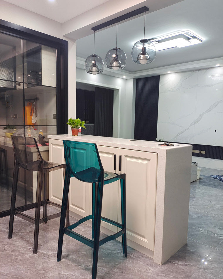 WOMO Pendelleuchte aus geblasenem Rauchglas/Bernsteinglas-WM2108