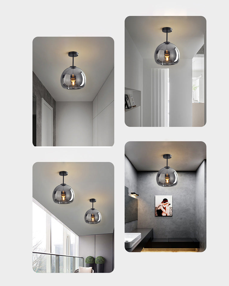 WOMO Pendelleuchte aus geblasenem Rauchglas/Bernsteinglas-WM2108