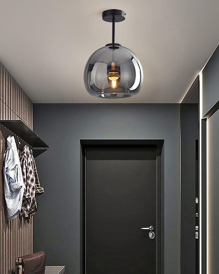 WOMO Pendelleuchte aus geblasenem Rauchglas/Bernsteinglas-WM2108