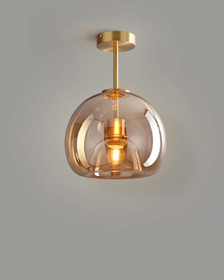 WOMO Pendelleuchte aus geblasenem Rauchglas/Bernsteinglas-WM2108