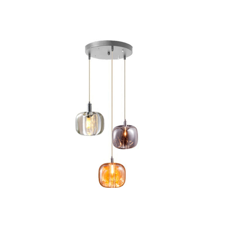 WOMO Chandelier with Multiple Colored Glass Pendant Lights - WM2111