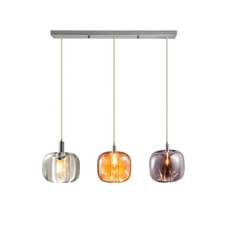 WOMO Chandelier with Multiple Colored Glass Pendant Lights - WM2111
