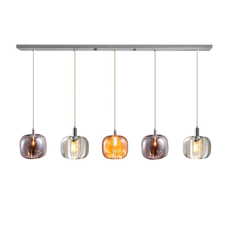 WOMO Chandelier with Multiple Colored Glass Pendant Lights - WM2111