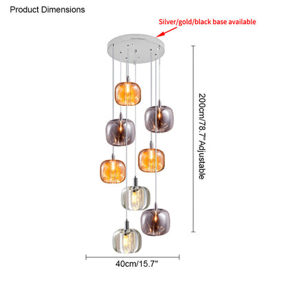WOMO Waterfall Glass Pendant Chandelier-WM2111b