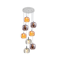 WOMO Kronleuchter mit mehreren Pendelleuchten aus farbigem Glas - WM2111