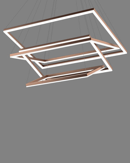 WOMO Black Tiered Rectangular Chandelier-WM2120