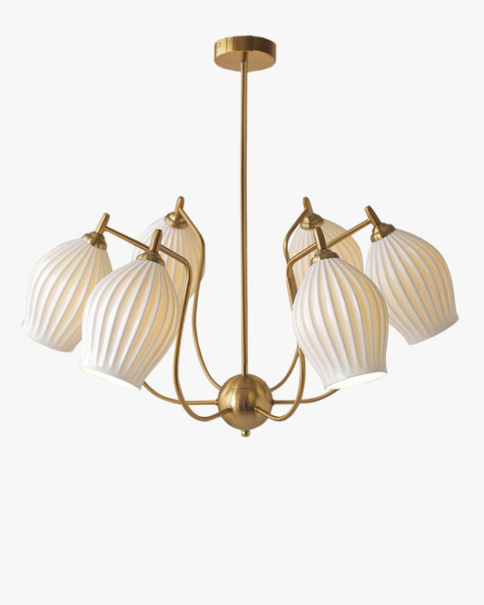 WOMO Mid Century Modern Ceramic Arm Chandelier-WM2121