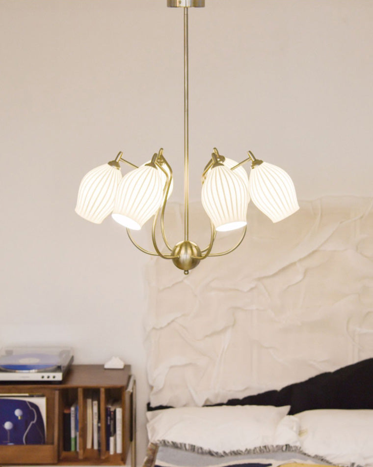 WOMO Mid-Century Modern Ceramic Arm Chandelier-WM2121