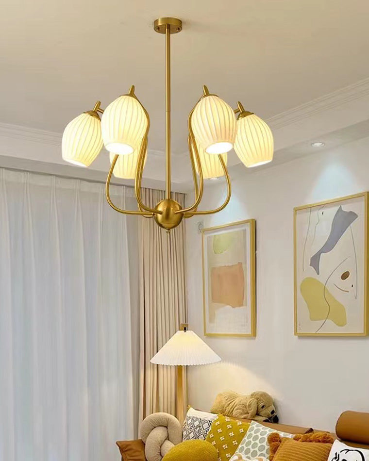 WOMO Mid-Century Modern Ceramic Arm Chandelier-WM2121