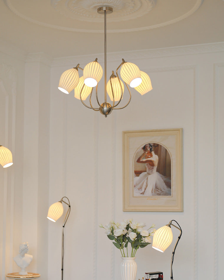 WOMO Mid-Century Modern Ceramic Arm Chandelier-WM2121