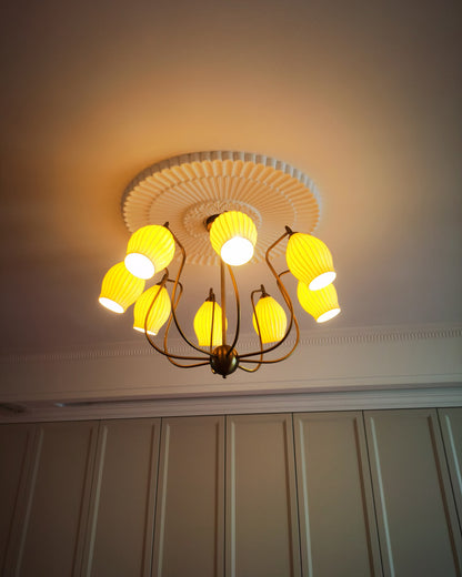 WOMO Mid Century Modern Ceramic Arm Chandelier-WM2121