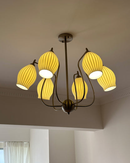 WOMO Mid Century Modern Ceramic Arm Chandelier-WM2121