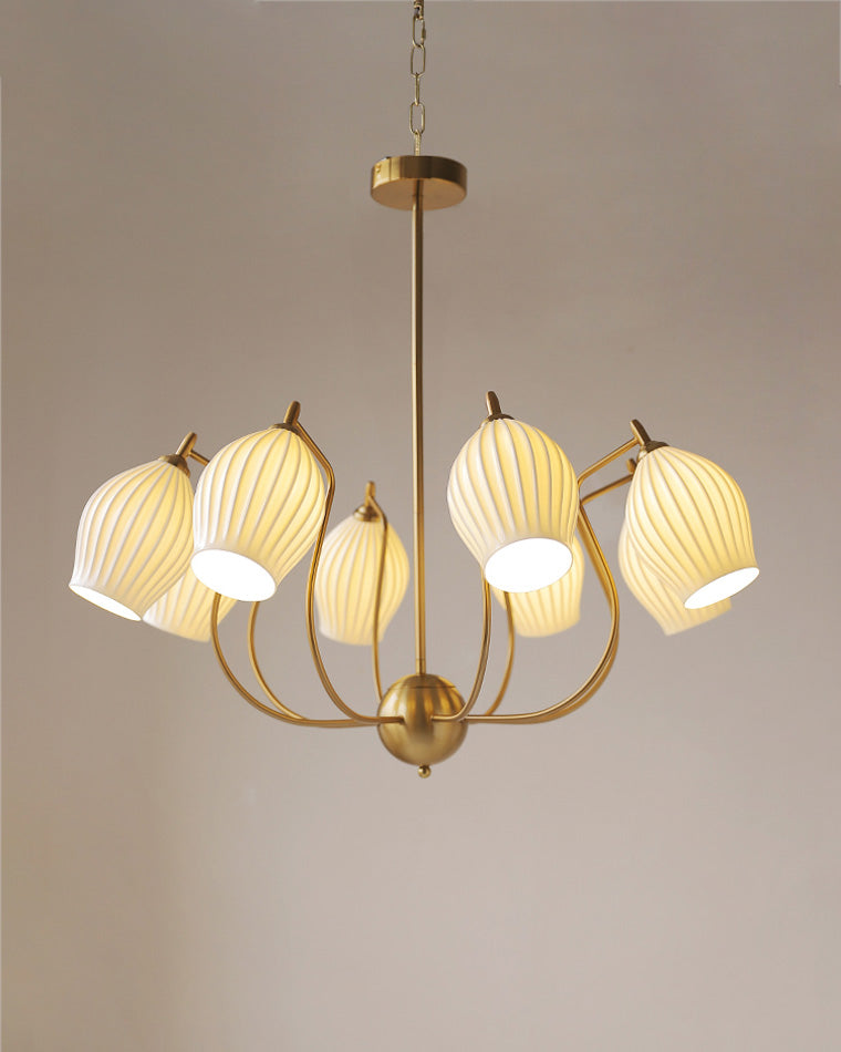 WOMO Mid-Century Modern Ceramic Arm Chandelier-WM2121