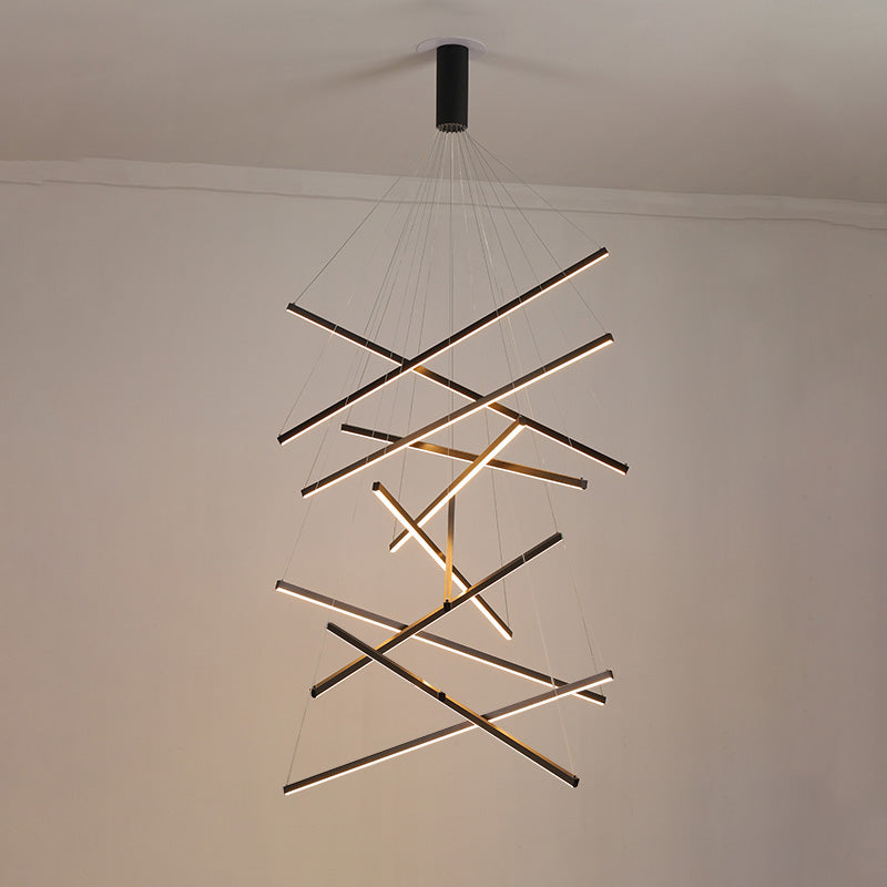 WOMO LED Kronleuchter Balken Metall Treppenhaus-WM2125